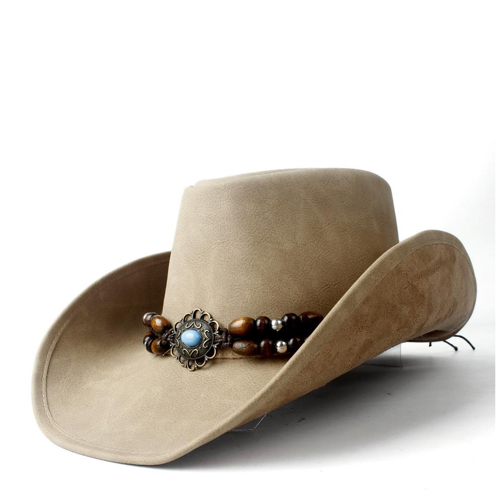 Pălărie de cowboy occidentală 100% din piele pentru bărbați, pentru gentleman, tată, Jazz, Sombrero Hombre, mărimea 58-59CM, stil 36