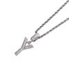 Hip Hop Letter Pendant Zircon Necklace Popular Instagram Personalized Accessory Niche Design Men's and Women's Pendant Necklace