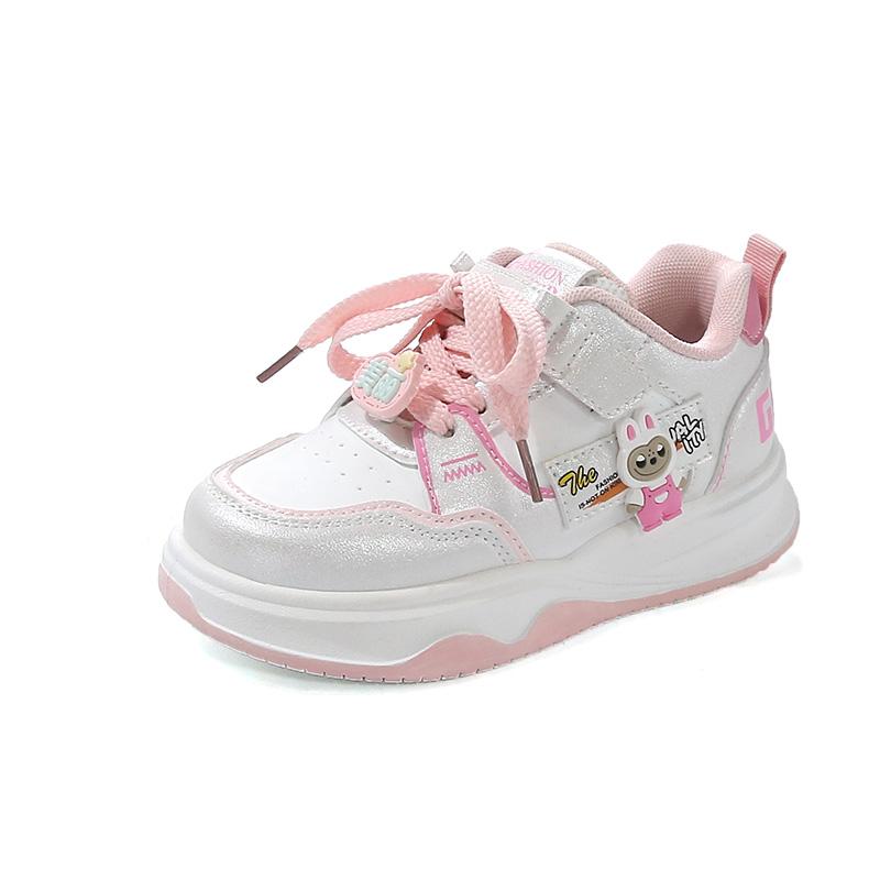 

Горячие продажи детской обуви на доске, повседневные и удобные кроссовки на толстой подошве, модные весенние дышащие плоские туфли на шнуровке 2025 26 розовый