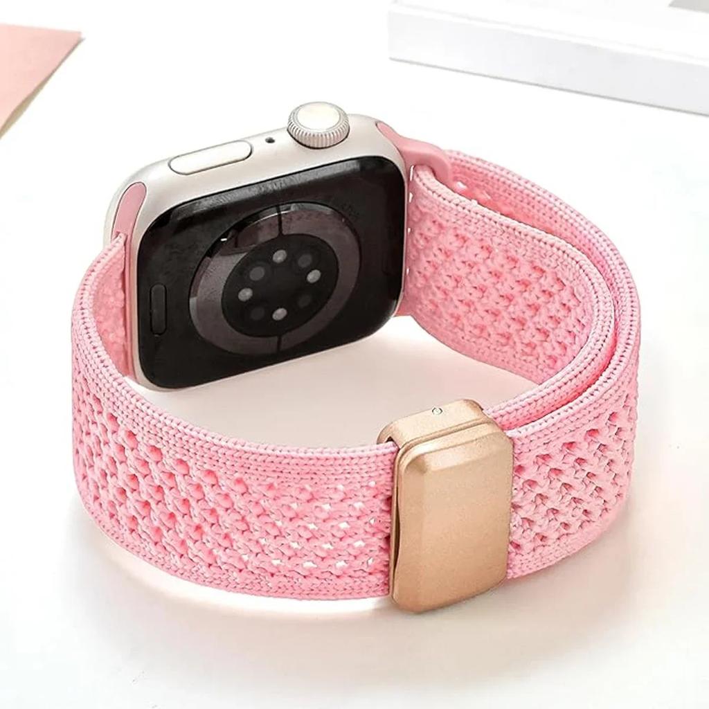Braided Band For Apple Watch Strap Ultra 2 49mm 40 44mm 45mm 46mm 41mm 38 Magnetic Nylon Bracelet iWatch series 10 9 8 7 6 se