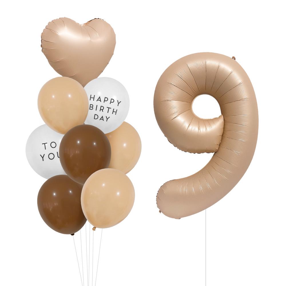 Caramel Milky White First Birthday 40-Inch Number Balloon Set
