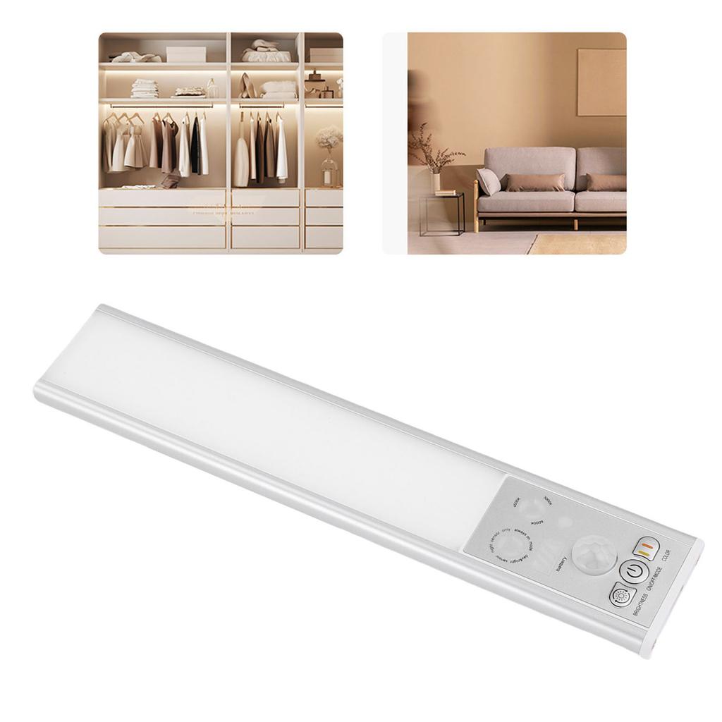 Under Cabinet Light Super Thin Motion Sensor 3 Color Dimmable Rechargeable Closet Light for Kitchen Bedside