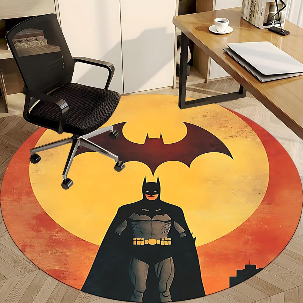 1pc Bat Signal Office Round Area Rug, Under Office Chairs Bedroom Living Room Home Decor, Room Deco, Available in Various Sizes