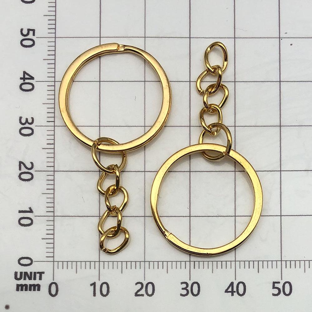 White Keychain Pendant Charm with Antique Gold Chain for DIY Jewelry