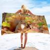 Cute Squirrel Beach Towel Oversized Quick Dry Wild Animal Bath Towels Soft Microfiber Lightweight Pool Towel for Swim Spa Sport