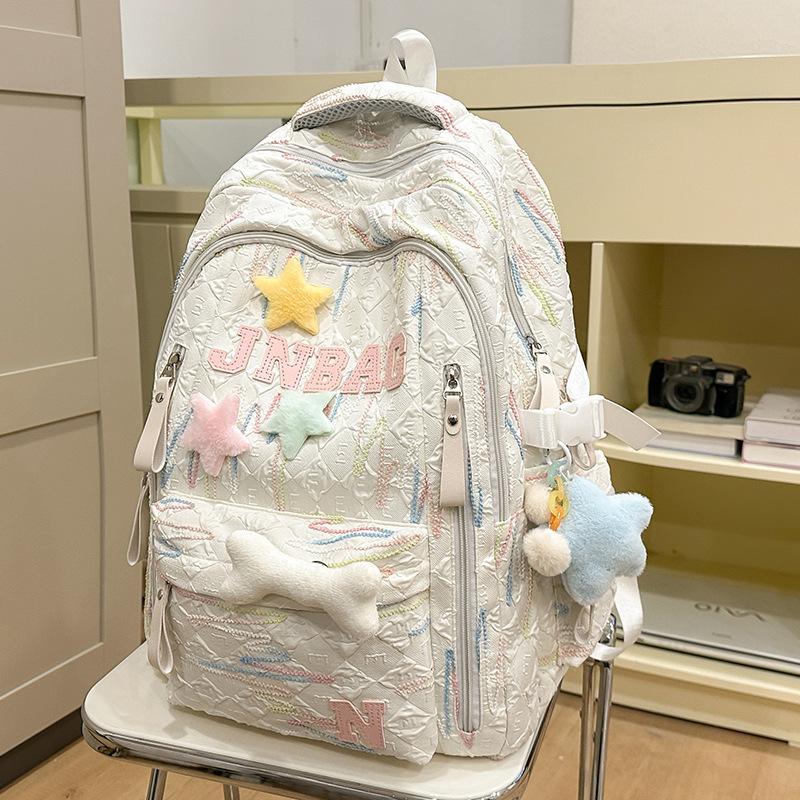 Schoolbags Children Elementary School Girls Junior High School Students High School Students Make up Lessons Bag Letters High Appearance