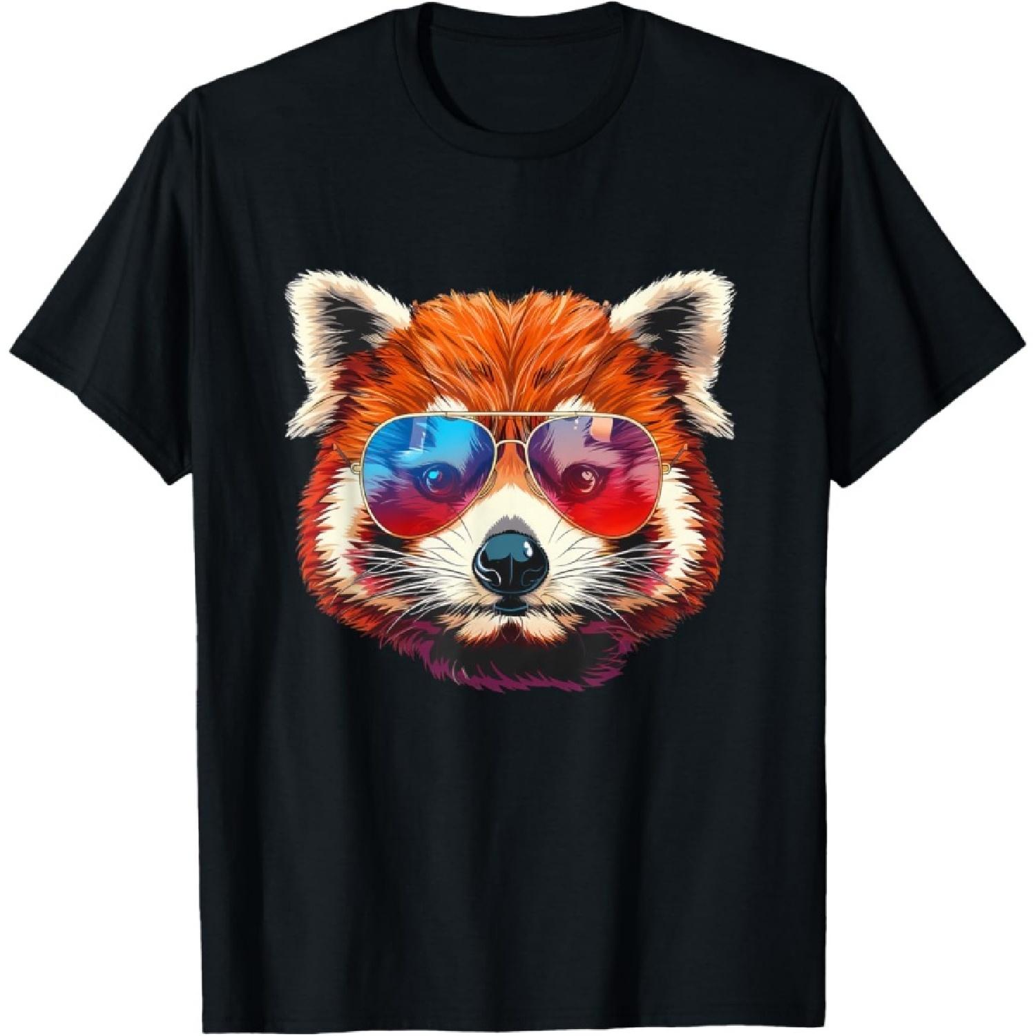Red Panda Sunglasses Graphic T-Shirt S