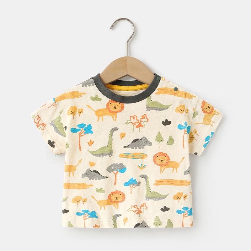 Casual Short-sleeved T-shirt Summer Boys Girls Baby Children Summer Children's Clothing Tops