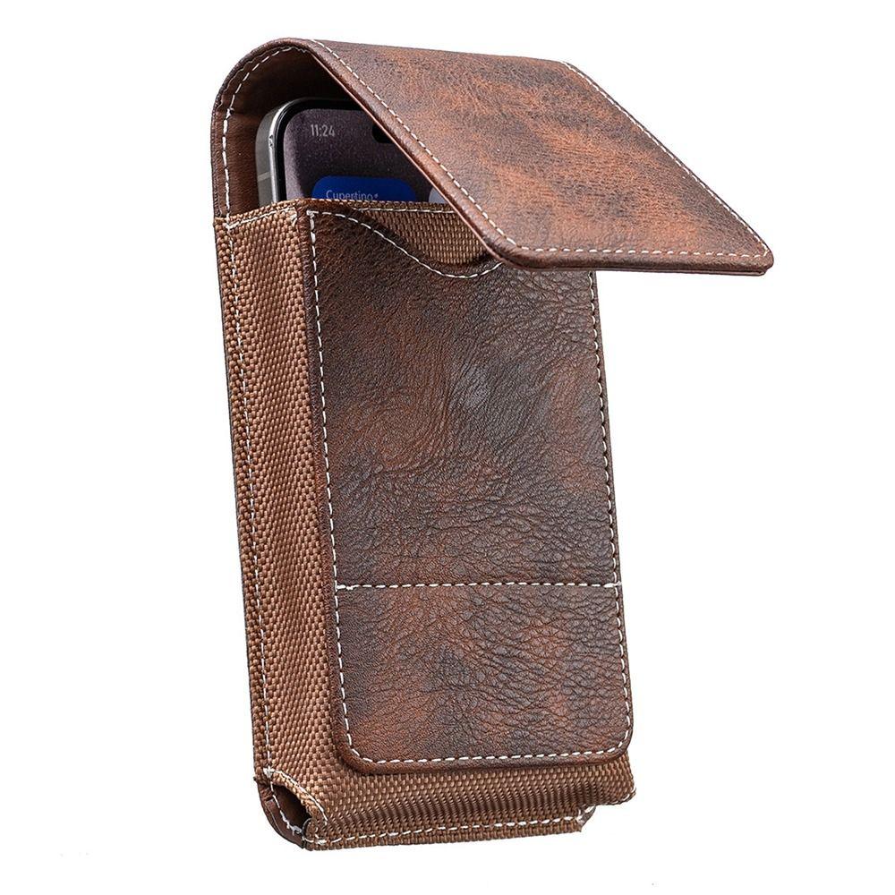 1 Stuk PU Leer Telefoon Taille Pak 5-7inch Universele Taille Tas Telefoonhoesje Buiten Kamperen Riem Hangende Pouch Voor Smartphone