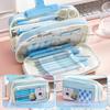 1Pc High-Value Transparent Pen Bag Large Capacity Simple Korean Version Multi-Functional Student Stationery Storage Bag
