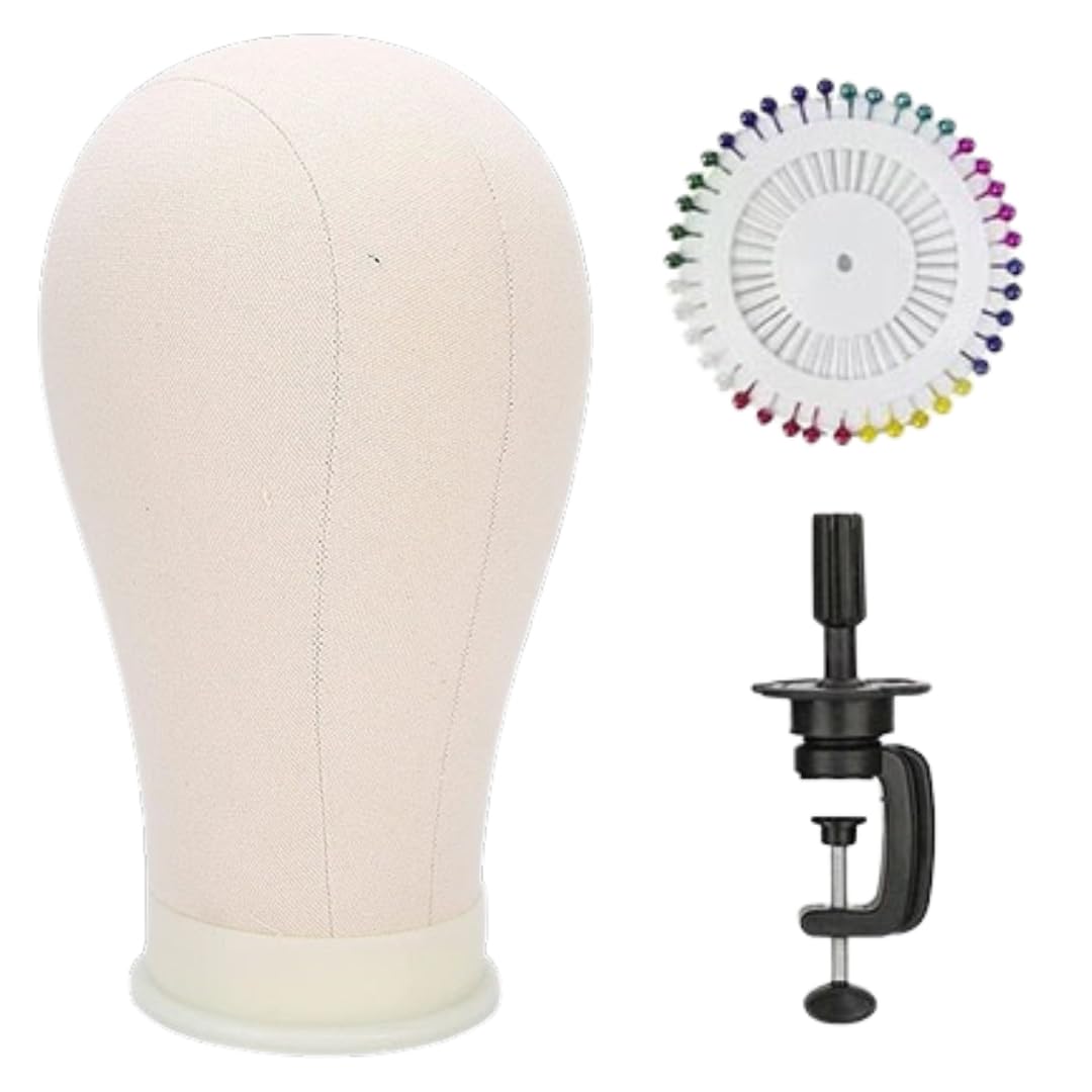 Манекен голова ateena, Стойка для парика, Манекен голова для тренировки причесок [Включает крепления/булавку], Модель лица, Манекен голова для демонстрации париков, Манекен торс головы B (22 дюйма)