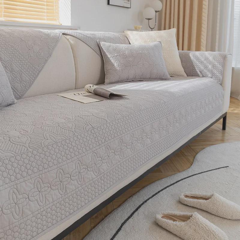 

Нескользящие вышитые подушки для дивана из чистого хлопка - кремовый стиль для всех сезонов 45*45 cm Pillow Cover