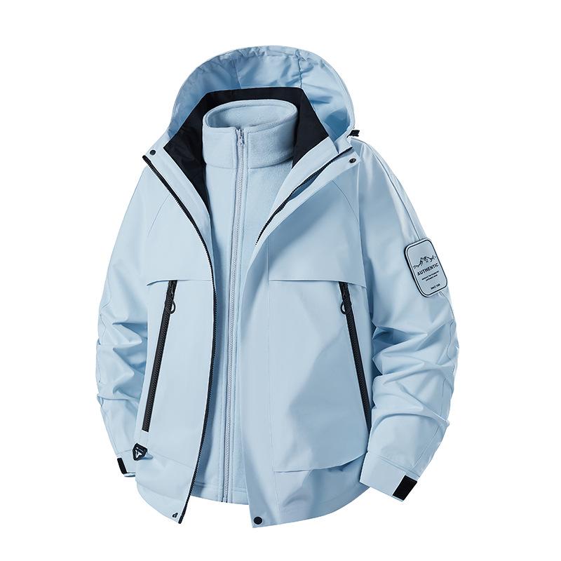 2025 Custom Logo Men's & Women's 3-in-1 Mountaineering Detachable Fleece Jacket Set