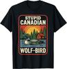 Vintage Dummer Kanadischer Wolf Vogel Süßer Eistaucher Sarkastisches Tier T-Shirt