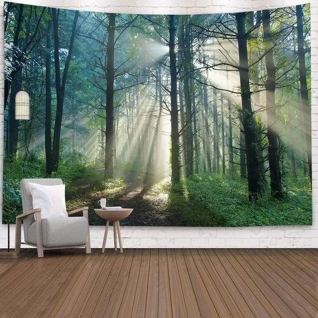 Wandteppich für Zuhause, Wanddekoration, Waldlandschaft, Landschaftsmuster, Hängetuch, Büro, Wohnzimmer