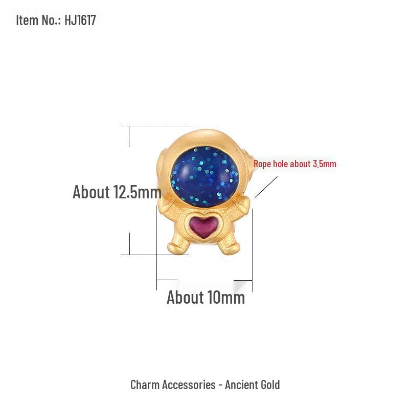 Goldener Sand Astronaut Weltraum Armband DIY Kit: Perlen, Planeten & Raumschiff-Anhänger