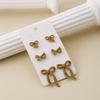 Hot-selling Autumn and Winter Plush Bow Stud Earrings Set, Retro Niche Earrings, Versatile Earrings.