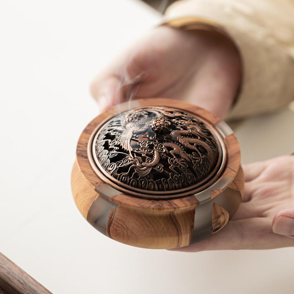 Solid Wood Zen Incense Burner Base for Tea Ceremony - Creative Chinese Agarwood & Sandalwood Accessories