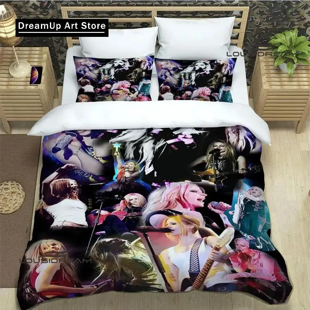 3D Print Fashion Avril Singer Lavigne Bedding Set Boys Girls Twin Queen Full Size Duvet Cover Pillowcase Bed Adult Bedroom