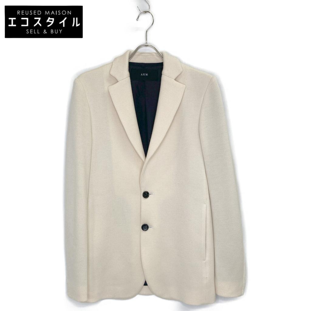 AKM White K070 WOL006 Extra Fine Merino Tailored Jacket Jacket L whiteUsed