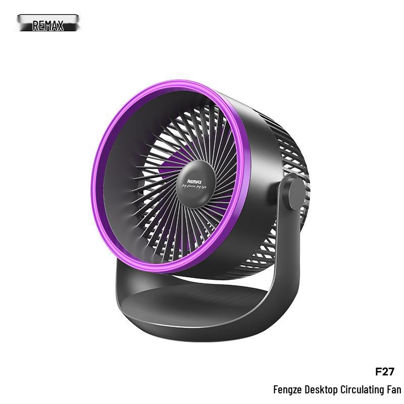 

Remax Fengze Перезаряжаемый настольный вентилятор - компактный летний офисный охладитель воздуха серый/фиолетовый
