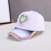New Women's Fashion Casual Love Diamond-encrusted Denim Baseball Cap Outdoor Sports Versatile Face Small Baseball Cap Tide