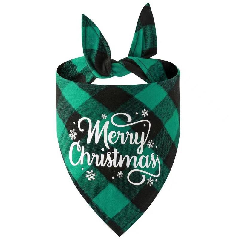 Christmas Wrapped Pet Small Medium and Large Dogs Cats Teddy Triangle Towel Mouth Scarf