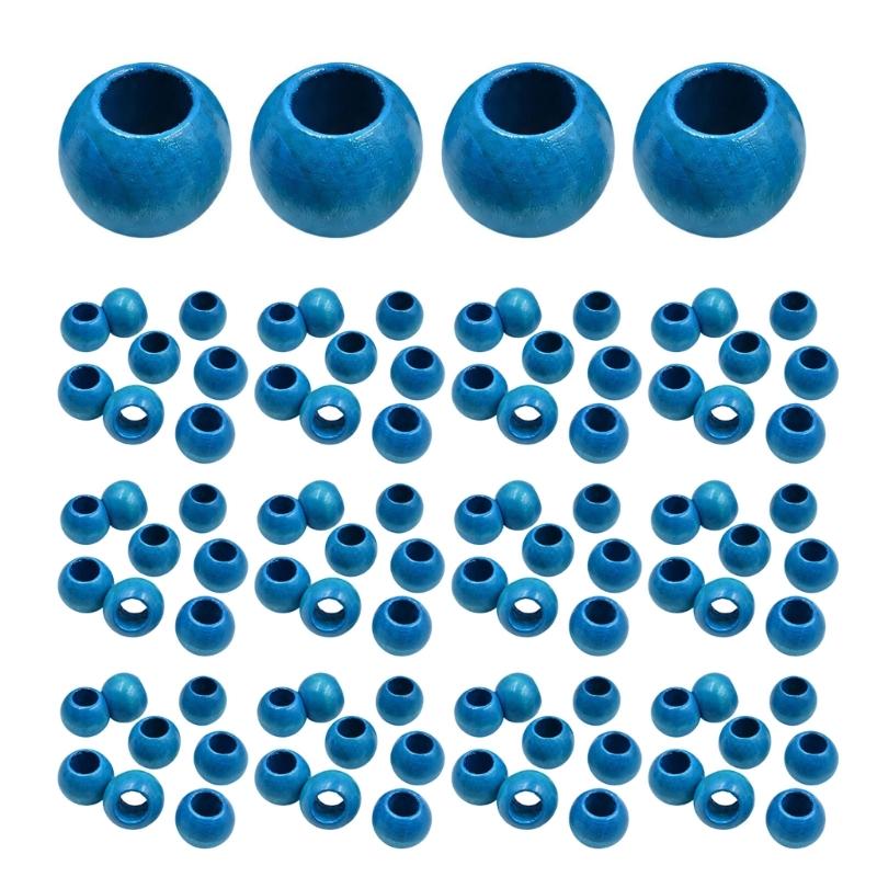Wooden Beads with Large Through Holes, 100 pcs for DIY Bracelet, Necklace, Keychain, and Clothing Decoration Projects