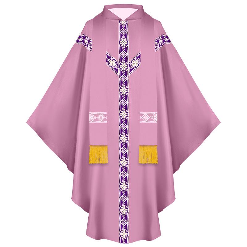 Medieval Halloween Priest Cloak with Tassels: Cosplay Long Robe Costume