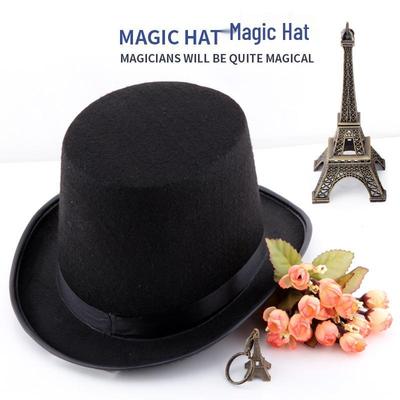 Versatile Black Top Hat for Magician and Gentleman Halloween Costume