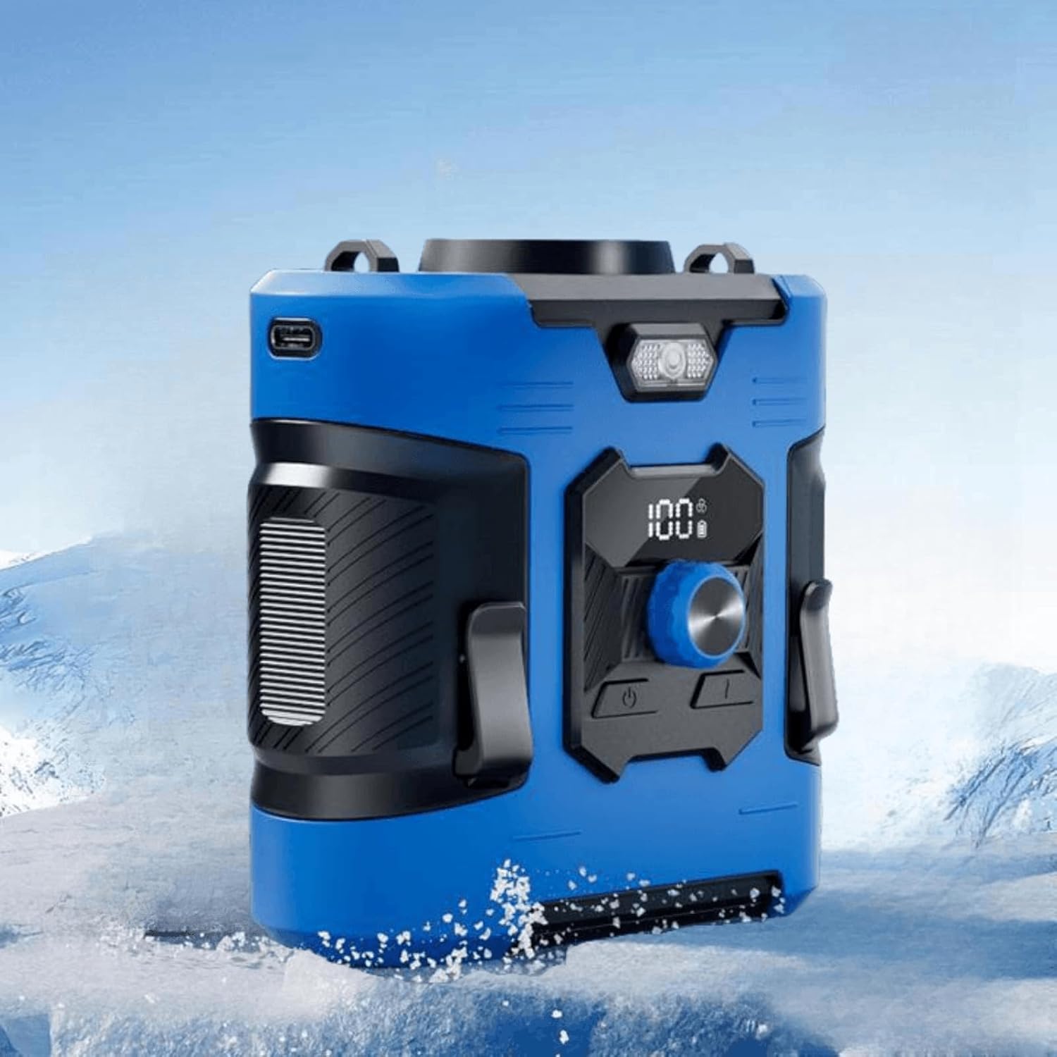 

8000mAH Portable Waist Fan Hanging Neck Fans Ultra-Strong Wind With Power Bank LED Lightings For Sports Courier Outdoor Working