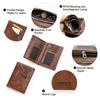 Cartera Monedero Portatarjetas de Cuero Genuino CONTACT'S para Hombre Fundas para Tarjetas con Bloqueo RFID con Bolsillo con Cremallera Portatarjetas de Identificación Cartera Pequeña de Hombre