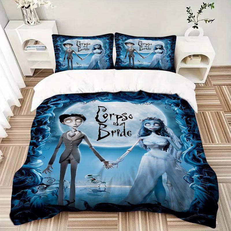 3pcs Corpse Bride Duvet Cover Set - Includes 1 Duvet Cover and 1/2 Pillowcases (No Insert) Yy251107157