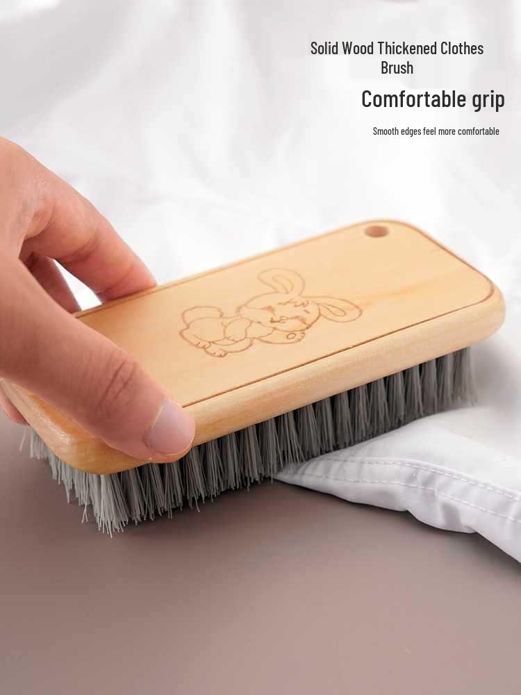 Multi-Purpose Hard Bristle Shoe Brush with Solid Wood Handle