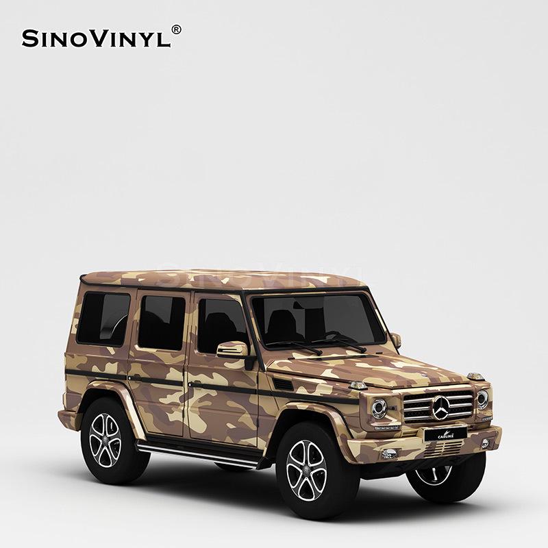 Kaleido Camouflage Car Wrap: Black & White Two-Tone Gradient Film for Full Vehicle Color Transformation Desert Camouflage Film
