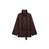 Womens Fall Winter Stand Collar Belted Cotton Blend Trench Coat Street Style Outerwear