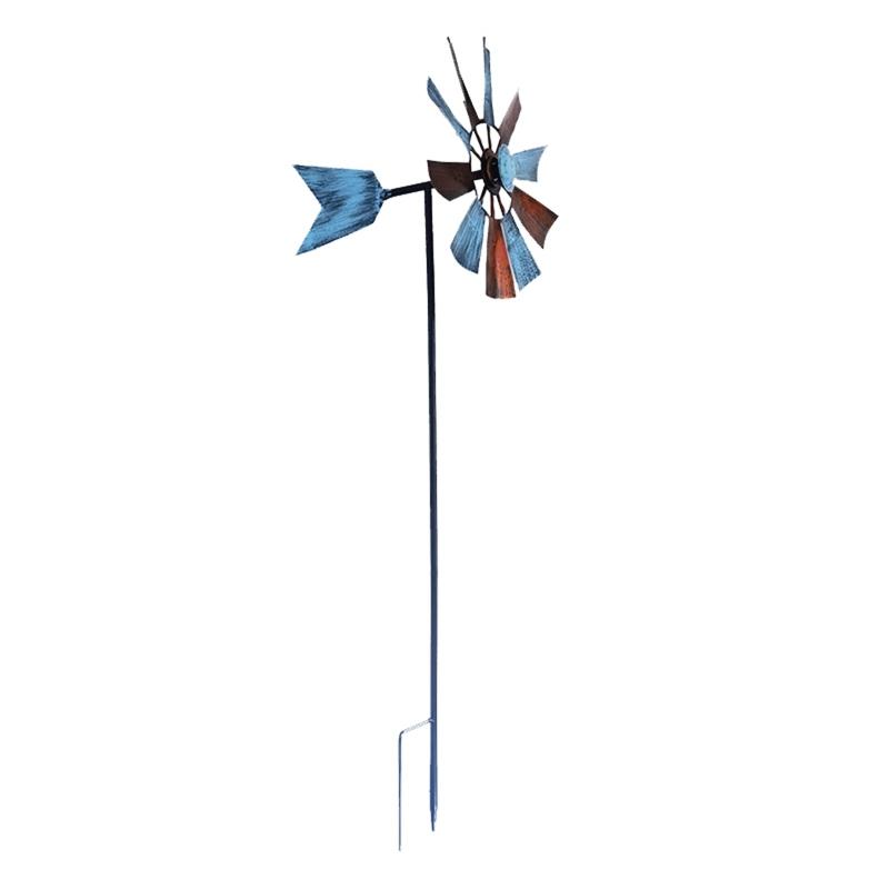 Outside Colorful Iron Spinner for Garden and Yard Decoration Wind Spinner Outdoor Bird Device Windmill Outdoor