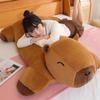 Big Size Capybara Plush Toy Mat Stuffed Giant Capibara Floor Lazy Sofa Cushion Riding Horse for Kids BirthdayDecor Toys