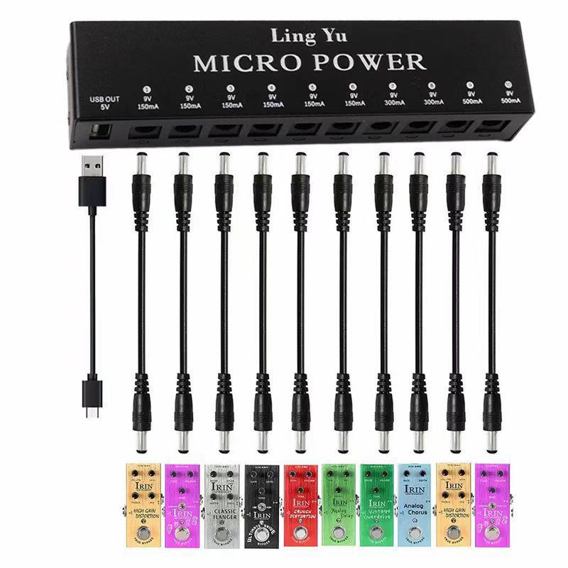 Compact Electric Guitar Effects Pedal: Overdrive, Distortion, Tremolo, Delay, Chorus, Reverb