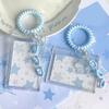 1 Set Ins Sweet Credit Card  Holder case Transparent Acrylic ID Card Cover Case with Pendant Kawaii Kpop Photo Card Protector