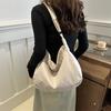 Korean Style Casual Lazy Wind Bag 2024 New Simple Large Capacity Canvas Bag Solid Color Single Shoulder Diagonal Female Bag