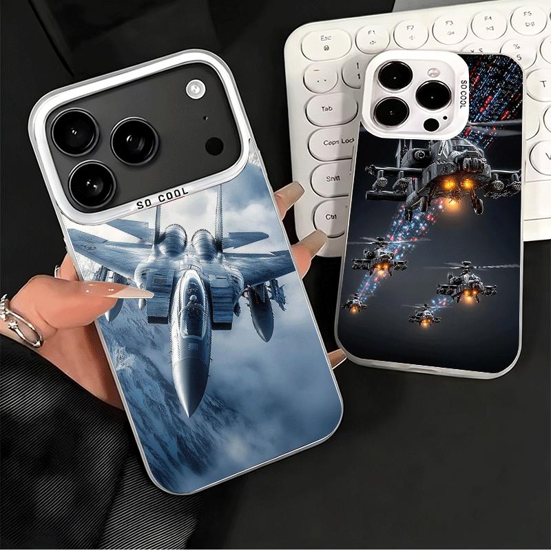 Aircraft Helicopter Formation Soft Phone Case for iPhone 15 16 17 Pro Max 17Air 16E 14 Plus 13 12 Mini Shockproof Cover Back She