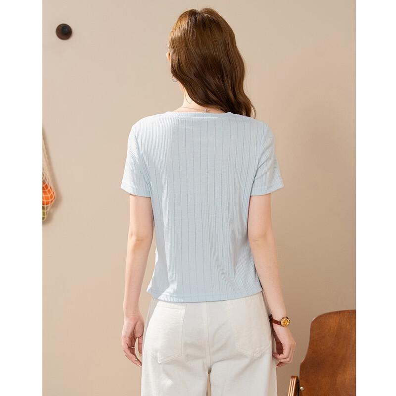 Demana Women's V-Neck Short Sleeve Summer T-Shirt