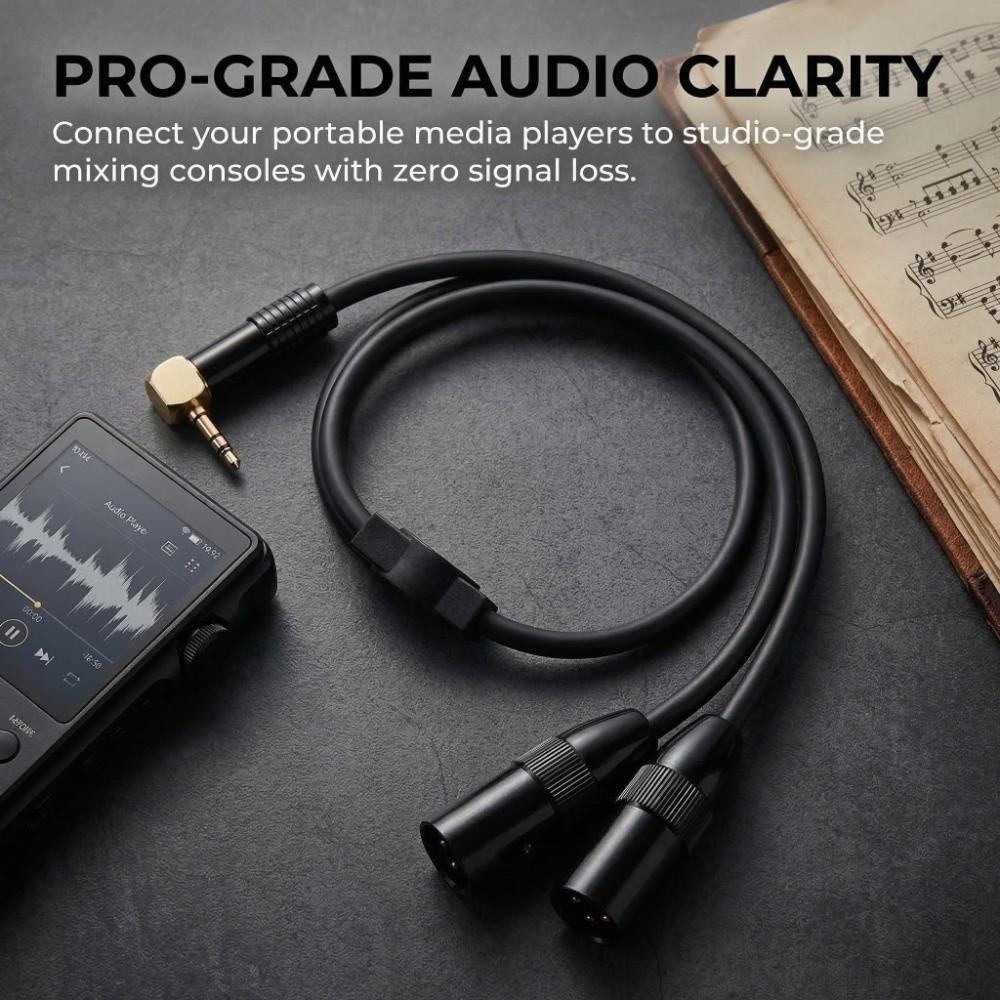 Flexible 3.5mm to Dual XLR Male 1/8 Stereo Y Splitter Cable Professional 3 Pin  Speakers Connection