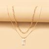 Multilayer European Light Luxury Diamond Inlaid Alloy Pendant Necklace For Women