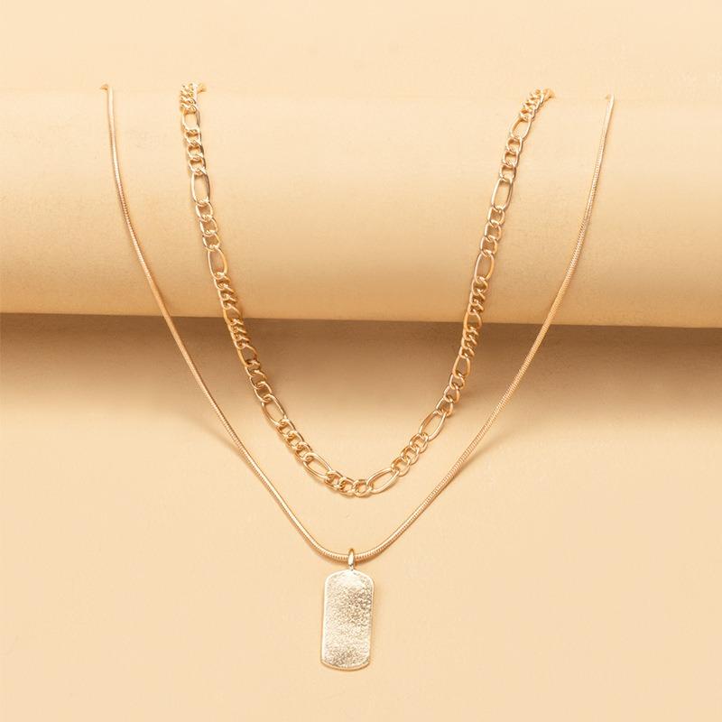 Multilayer European Light Luxury Diamond Inlaid Alloy Pendant Necklace For Women