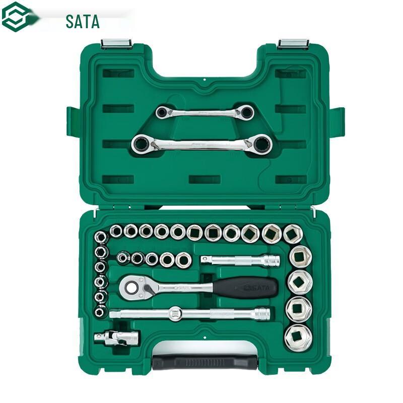 SATA 09099 32-Piece 1/2-inch Drive Automotive Socket Set 32-Piece 1/2-inch Drive