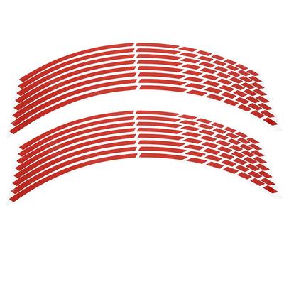 16pcs Bike Motorcycle 1618inch Reflective Wheel Strip Stickers Decoration Accessory(Red)