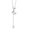 Stylish Springtime White Rose Pendant Necklace In Gold And Silver Women For