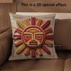 2D Aztec Sun God Embossed Style Throw Pillow Covers Pattern Cushion Cover Suitable For Sofa Bedroom Car Pillow Cover